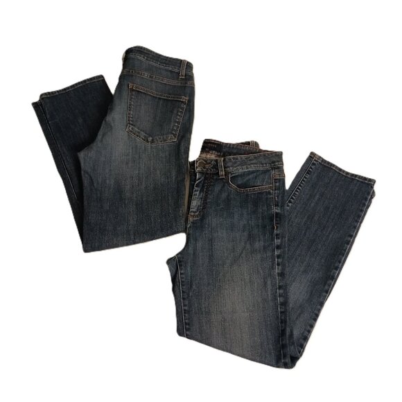 2 Pairs Talbots Classic Heritage Medium Wash Straight Leg Jeans Women’s Size 6 - Picture 1 of 16